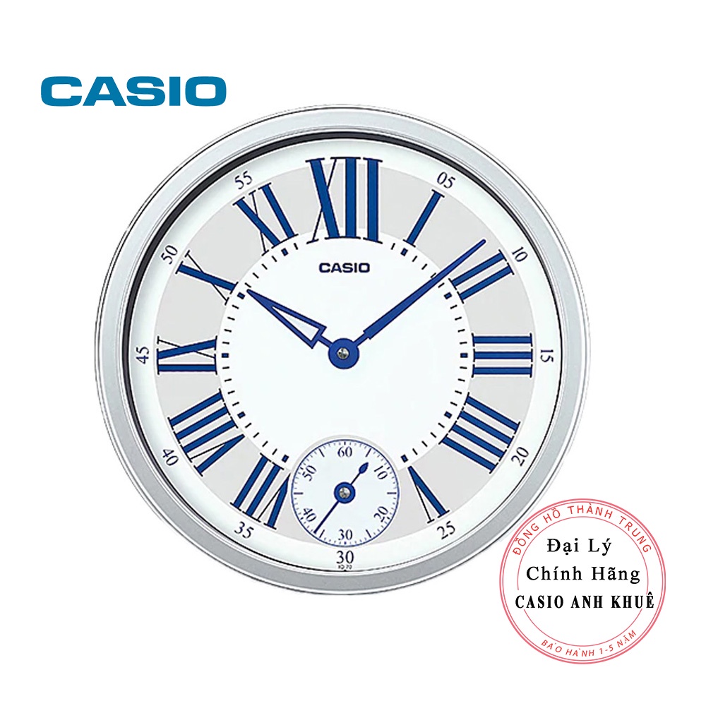 Đồng hồ treo tường Casio cỡ lớn IQ-70-8DF kim trôi im lặng cỡ to 35cm