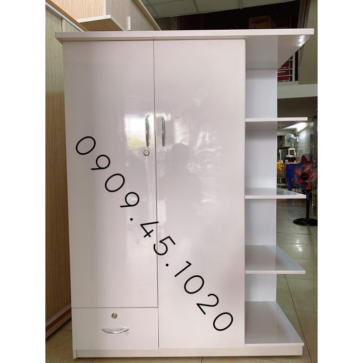 Chỉ Ship HCM - Tủ Nhựa Đài Loan 2 Cánh 1 Hộc Tủ Có Kệ Trang Trí, Ngang 1m1, Cao 1m5, Sâu 45cm