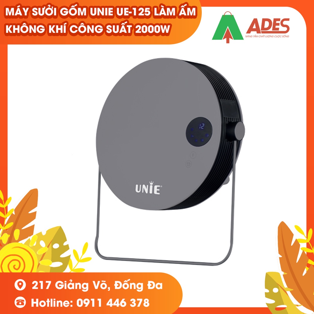 [Mã 154ELSALE2 giảm 7% đơn 300K] Máy sưởi gốm UNIE UE-125 làm ấm không khí công suất 2000W - NEW HOT 2022