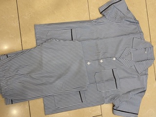 Bộ kẻ pizama cho đàn ông trung niên và ông già cộc tay