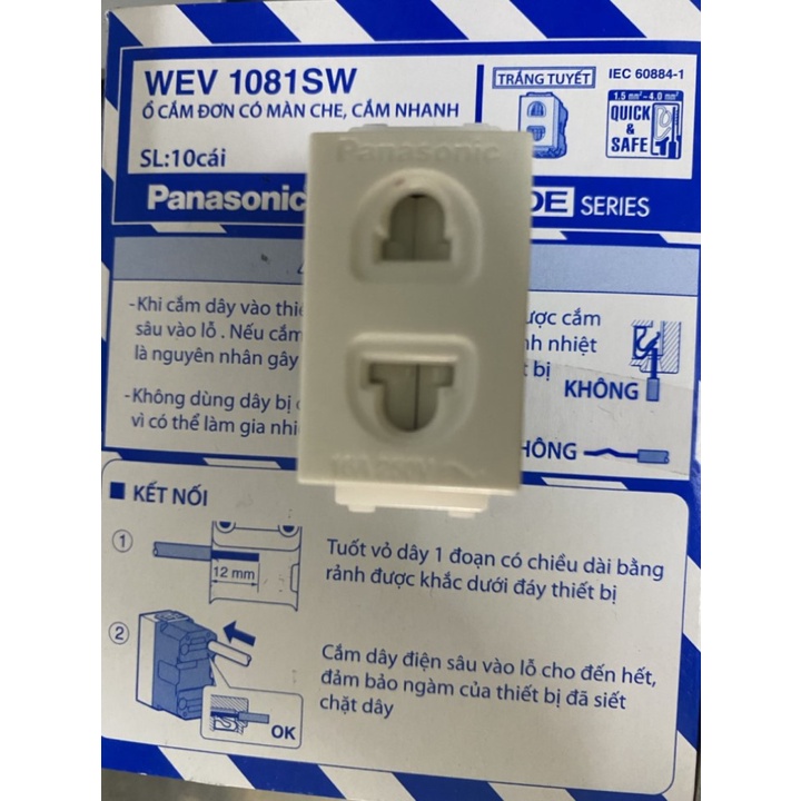 Ổ cắm đơn cắm nhanh Panasonic Wide WEV1081SW Cam kết chính hãng