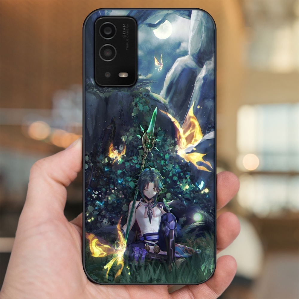 Ốp lưng Oppo A55 4G, A55 5G viền đen in hình Xiao Genshin Impact