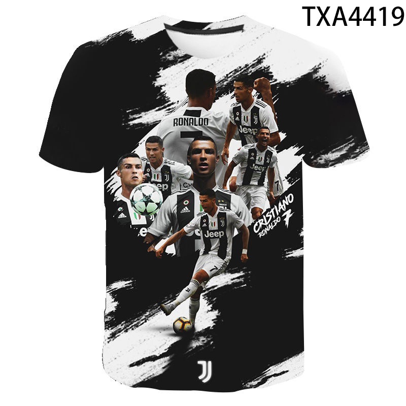 Áo Thun Tay Ngắn In Họa Tiết 3D Vui Nhộn Thời Trang Mùa Hè Cho Nam Và Nữ CR7 JJ