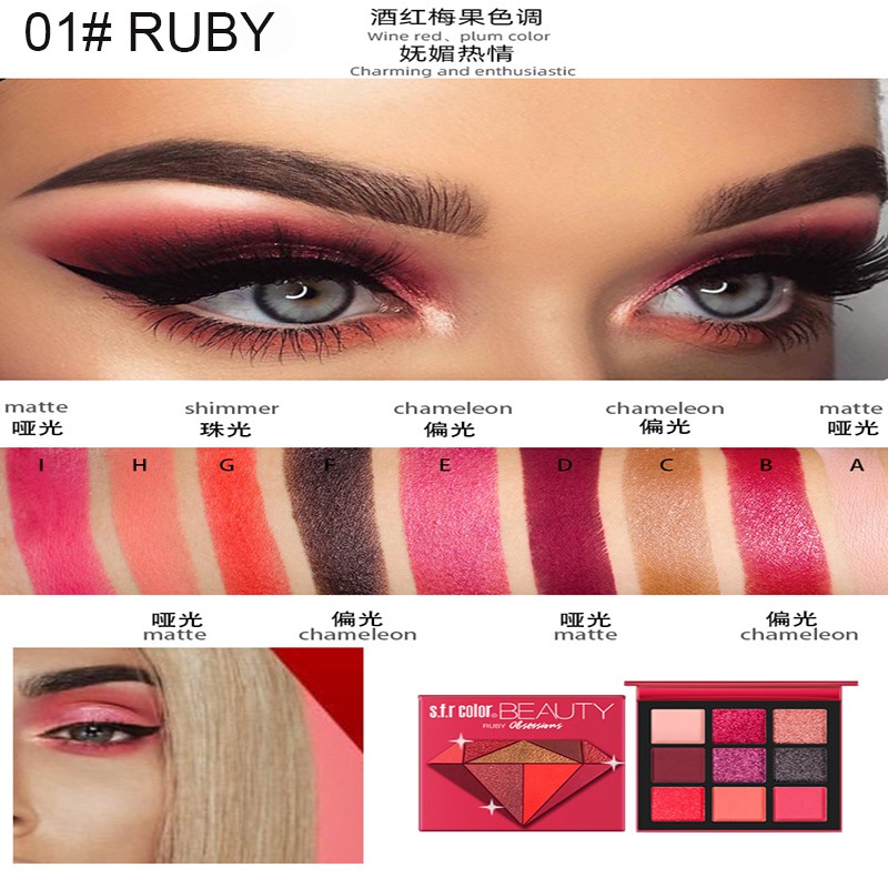 Bảng phấn mắt S.F.R Color 9 màu phân cực tông xanh lá | BigBuy360 - bigbuy360.vn