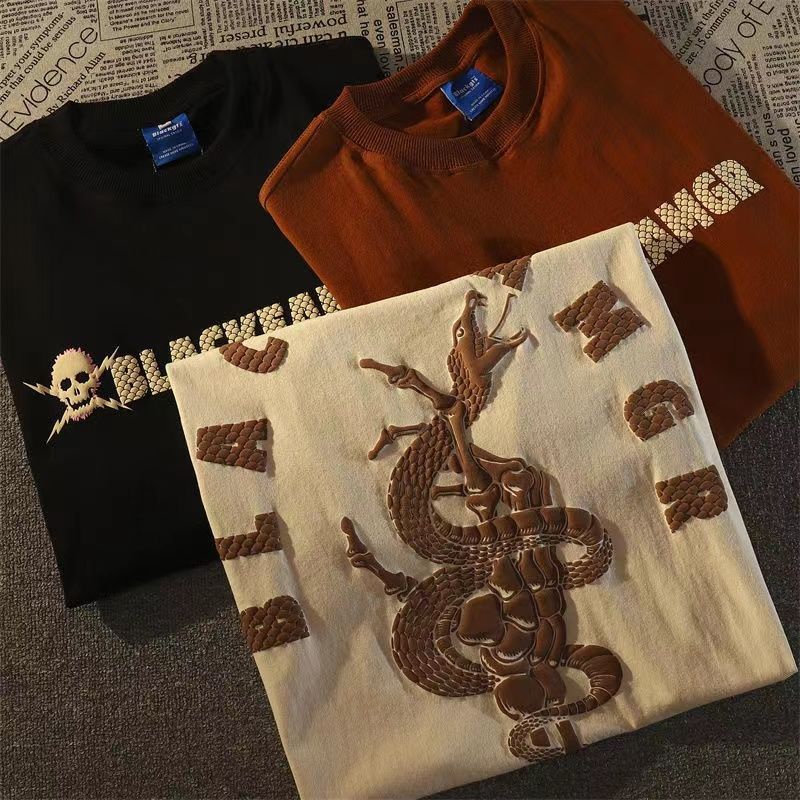 Áo Thun 100% Cotton Tay Ngắn Dáng Rộng Phong Cách Hip Hop Âu Mỹ Thời Trang Cho Nam