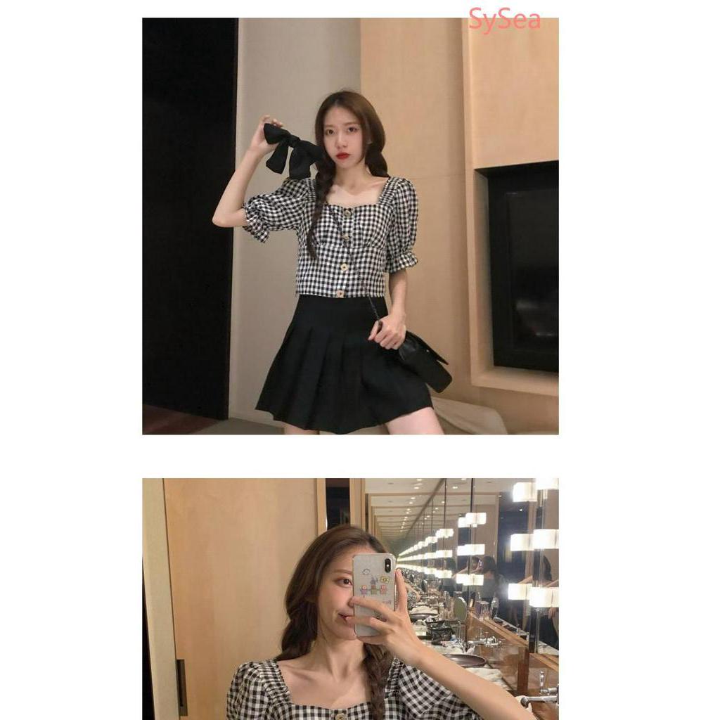 Áo Croptop Tay Ngắn Kẻ Sọc Thời Trang Mùa Hè Cho Nữ