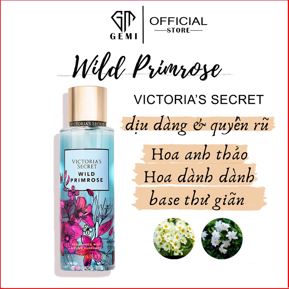 Xịt Thơm Body 💞𝑭𝒓𝒆𝒆𝒔𝒉𝒊𝒑💖 Xịt Thơm Toàn Thân Victoria's Secret 🍨WIRD PRIMROSE🍭 Body Mist 250ml - Xịt BODY [✔️Chính Hãng]
