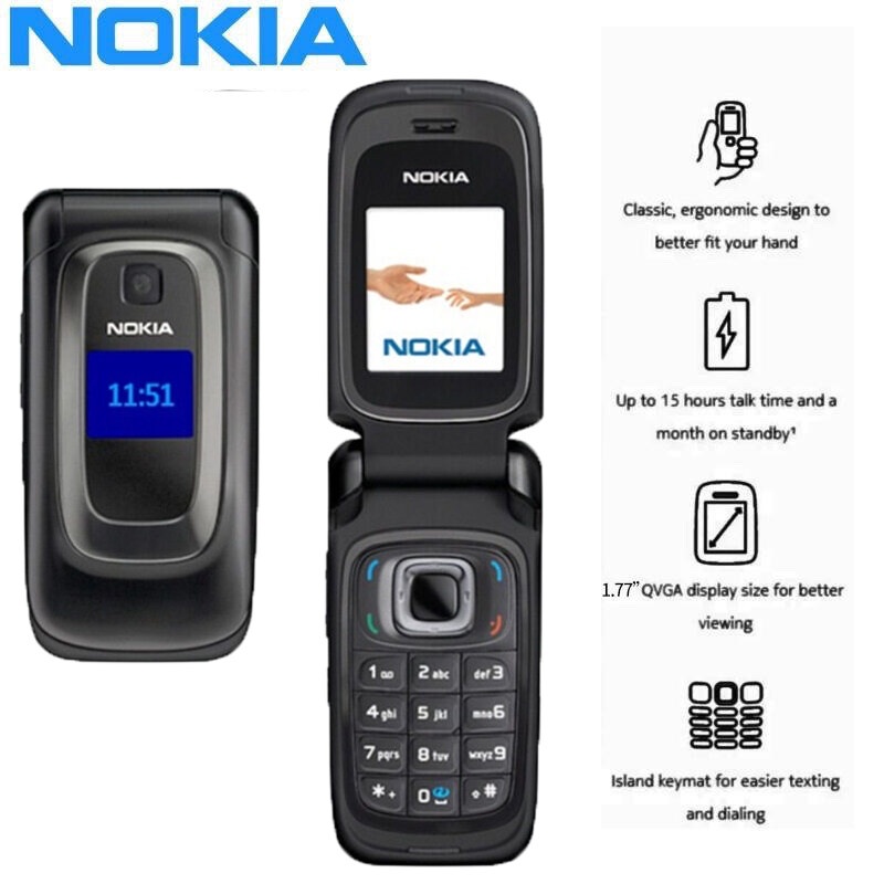 Điện Thoại Nắp Gập Chính Hãng Phiên Bản 2G Cho Nokia 6085 Hỗ Trợ Thẻ Nhớ