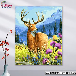 Tranh tô màu theo số động vật Hươu vàng GAM DV4382