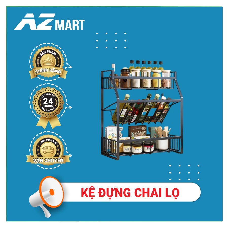 Kệ Nhà Bếp - Kệ Gia Vị - Sơn Tĩnh Điện 3 Lớp Cao Cấp Mẫu Mới 2021