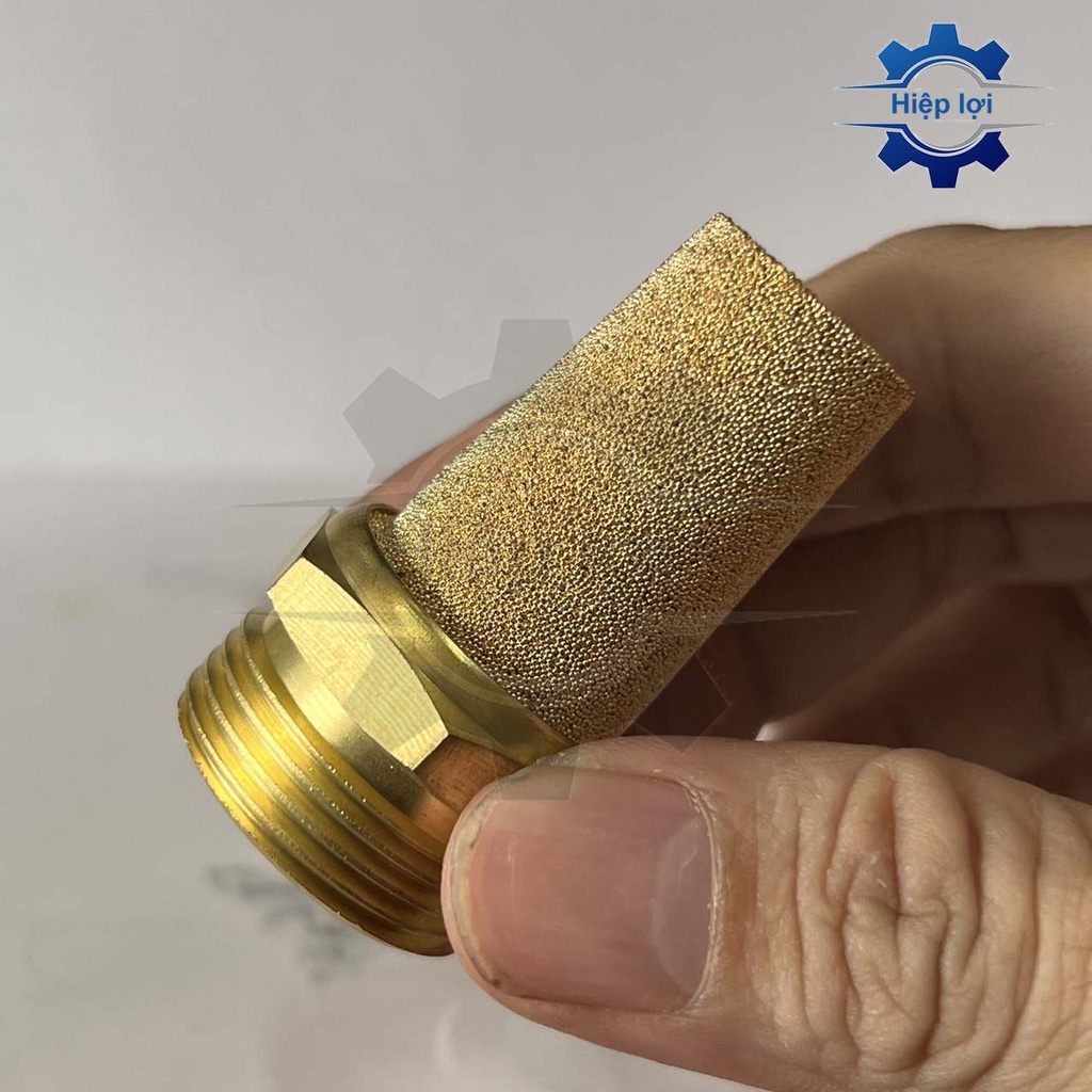 Giảm thanh khí nén bằng đồng - đầu giảm âm khí nén chống ồn chống bụi bẩn vào van điện từ khí nén