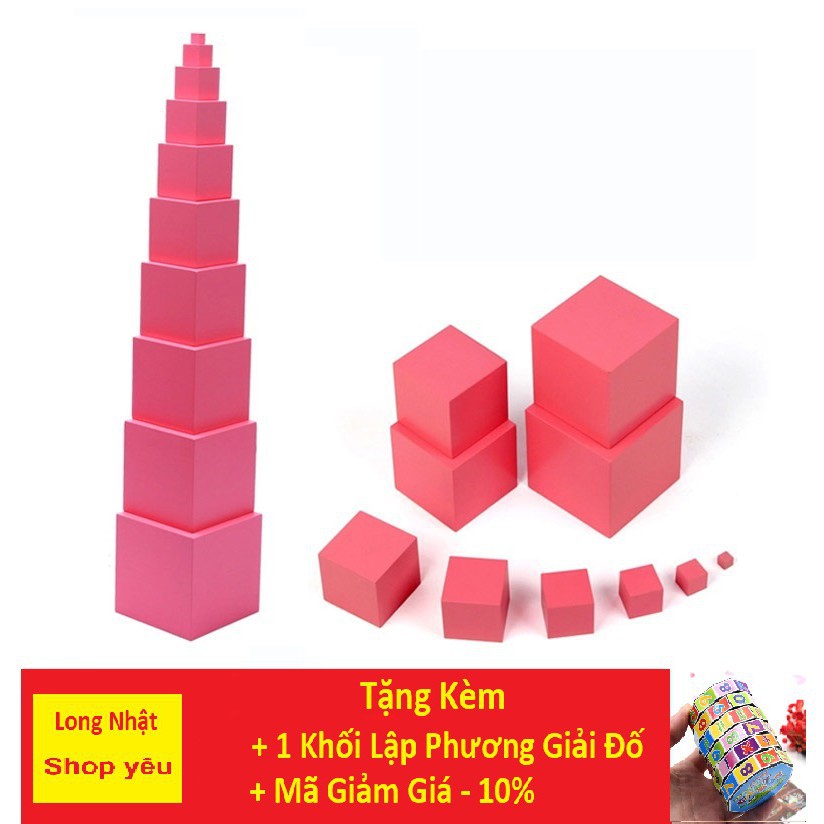 Đồ Chơi Giá Sỉ 💖FREESHIP💖 Giảm 20K Khi Nhập [ DOCHOI20k]-Tháp Hồng - Giáo Cụ Montessori - Đồ Chơi Ph