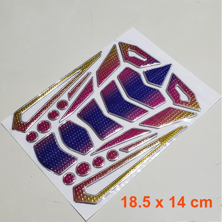 DECAL NỔI BÌNH XĂNG 7 MÀU 18 X 14 CM