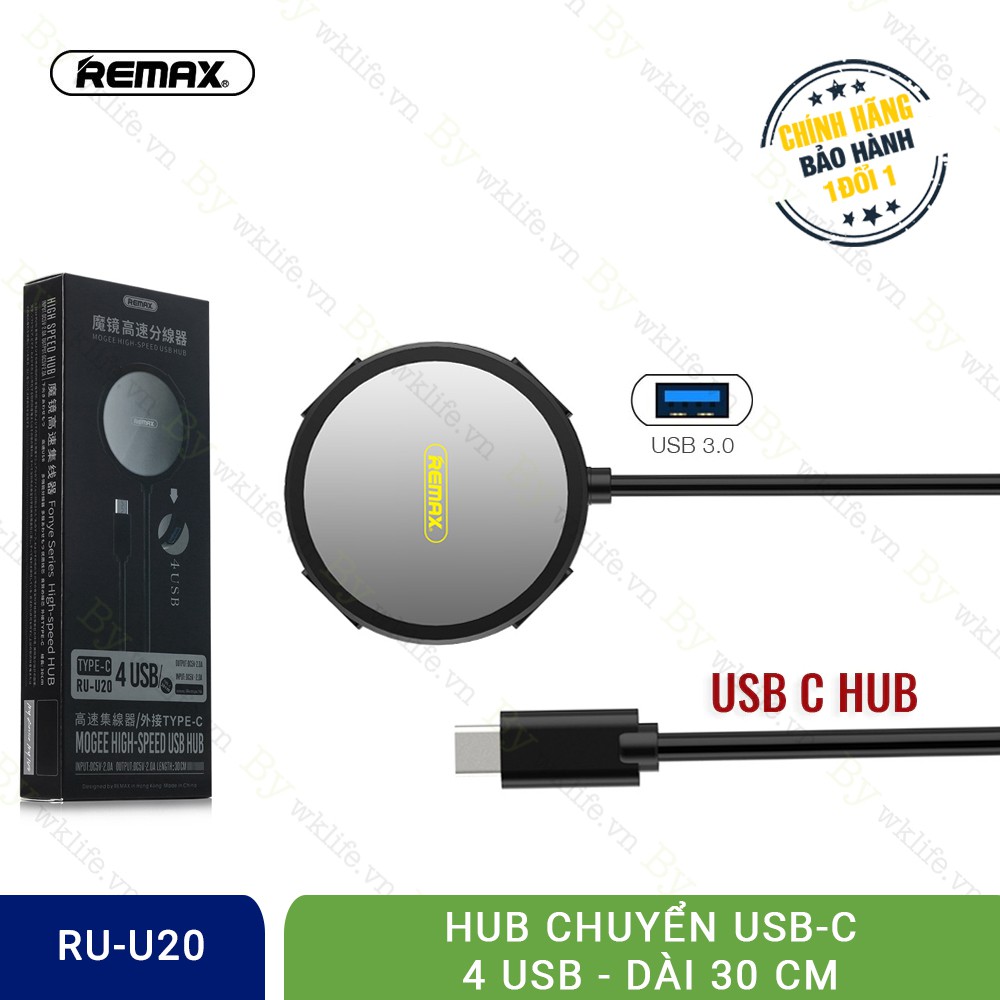 Hub Chuyển USB Type C Ra USB 3.0 Remax Hàng Xịn Bảo Hành 1 Đổi 1