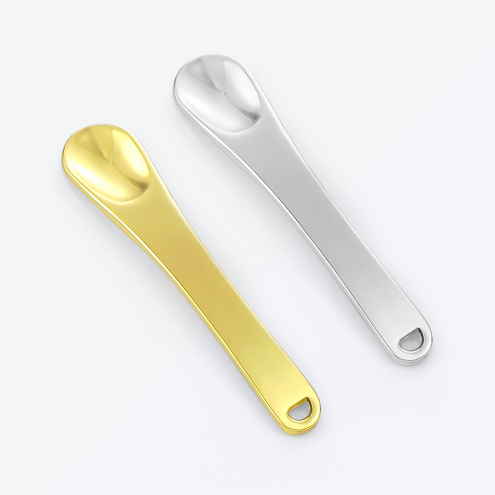 FALLFORBEAUTY High quality Cosmetic Spatula|Eye Cream Stick Metal Cosmetic Spoons|Mini Reusable Eye massage stick curved scoop Makeup Tools Mask Cream Spoon/Multicolor