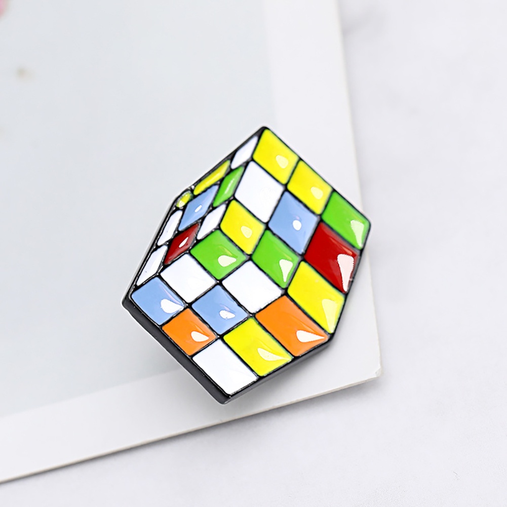 YOML✔Cartoon Unisex Cube Enamel Brooch Pin Scarf Lapel Collar Badge Decor Jewelry