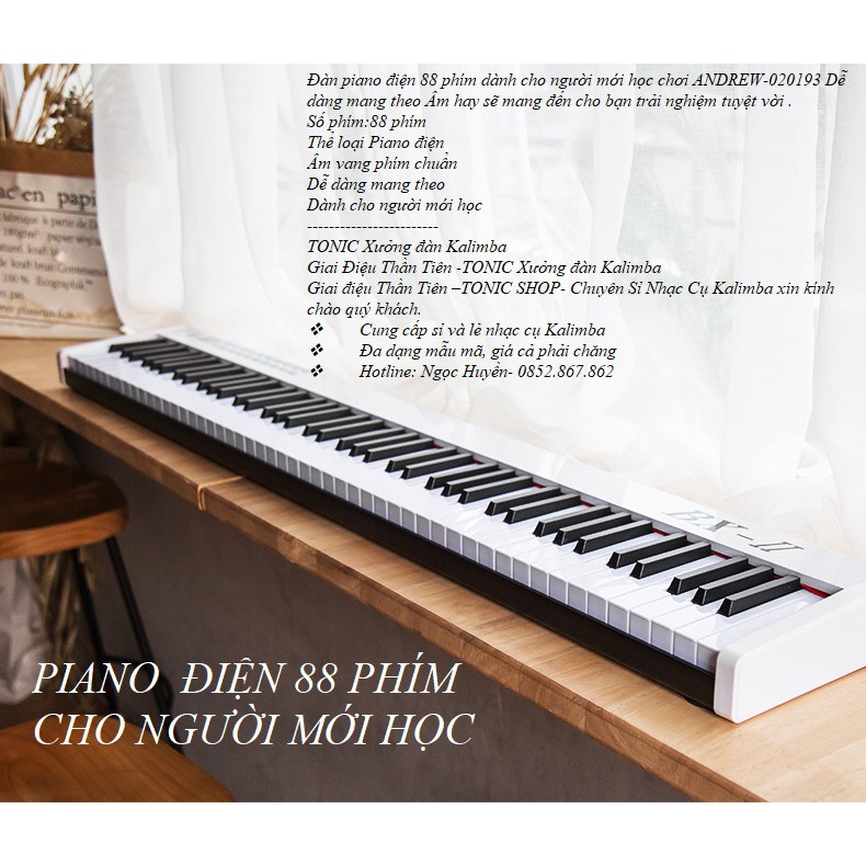 Đàn piano điện 88 phím dành cho người mới học chơi ANDREW-020193BXII Dễ dàng mang theo Âm hay