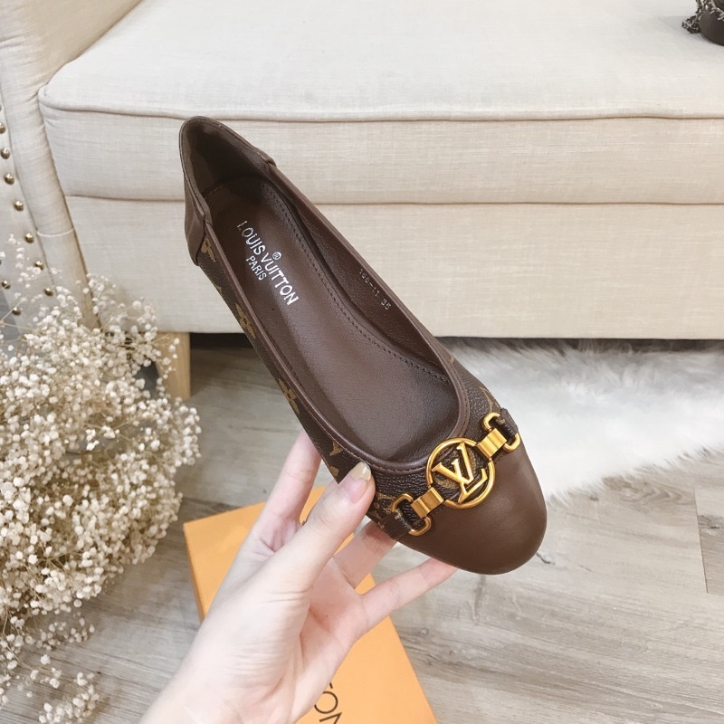 Giày búp bê lv khoá tròn đế bệt fullbox