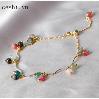 Colorful tourmaline bracelet for women