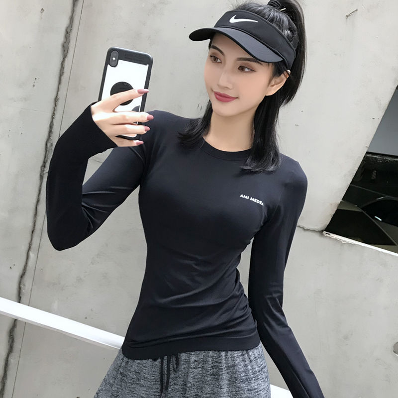 Quần áo tập nữ thể thao tay dài áo chạy thun nhanh khô,yoga tops bó sát -LS1455