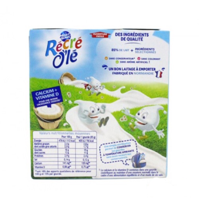 Váng sữa Recre Ole Mont Blanc túi 85gr - Pháp