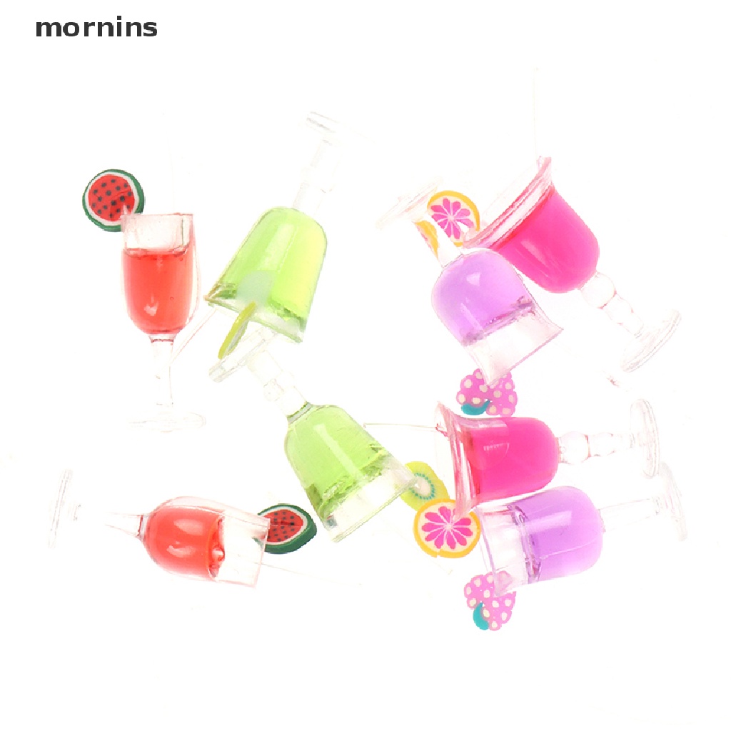 Mrns 2pcs 1/6 Scale Dollhouse Miniature Food Fruit Drink Goblet Bottle for Doll house .