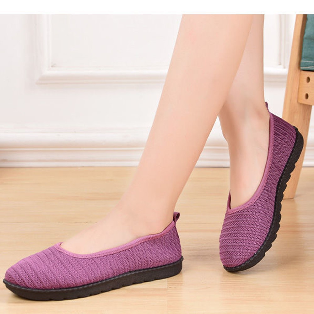 Giày búp bê vải nữ đế bằng 2cm đi bộ cực êm chân Validep03 V288
