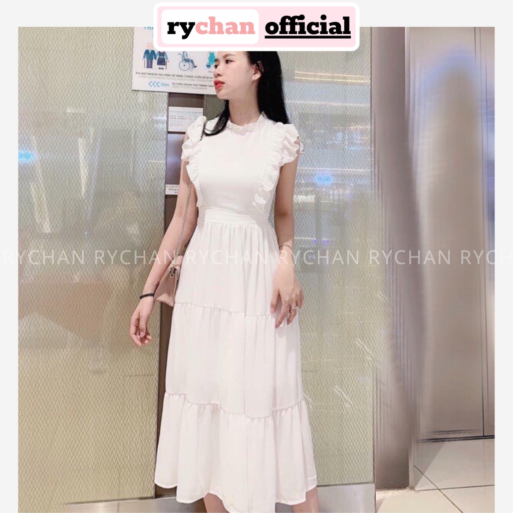 [ẢNH THẬT CUỐI] DM010 - Đầm Maxi Form Xòe Phối Bèo Cột Nơ Lưng
