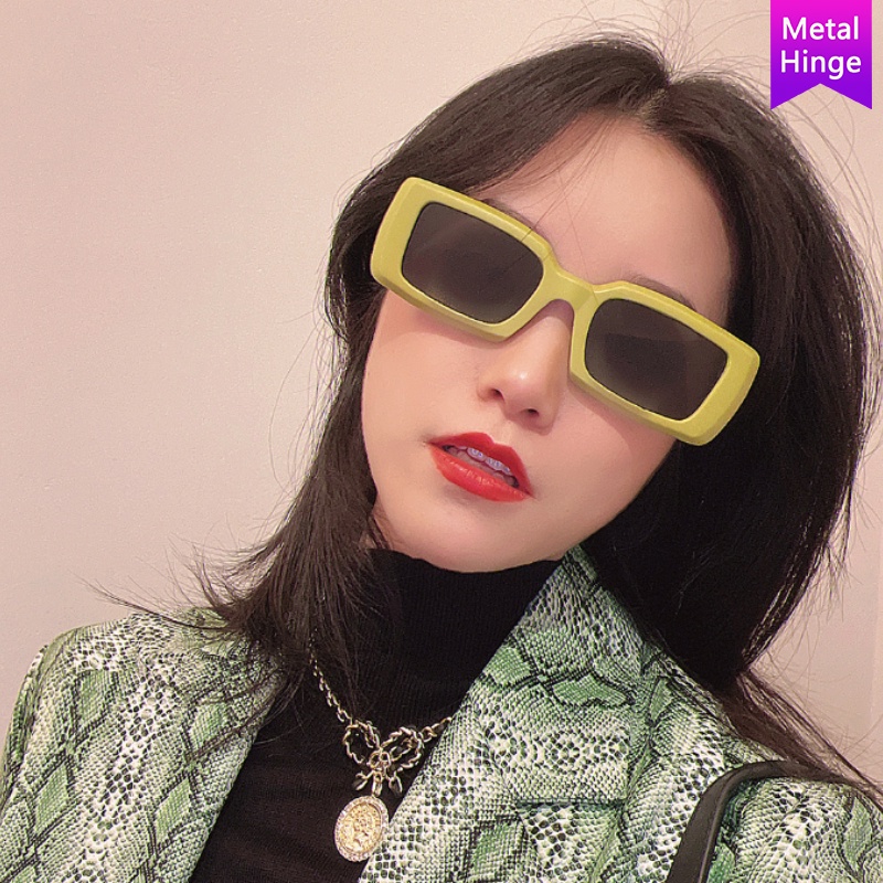 Kính mát gọng vuông phong cách retro 2021 thời trang