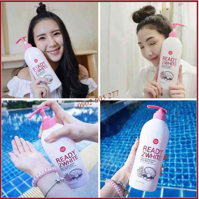 [hàng chính hãng]Sữa tắm ngọc trai Ready 2 White Cathy doll  Thái Lan 500ml HÀNG LOẠI I