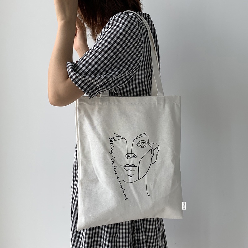 Túi tote vải mềm trơn đeo chéo canvas giá rẻ LUKAMO TX766