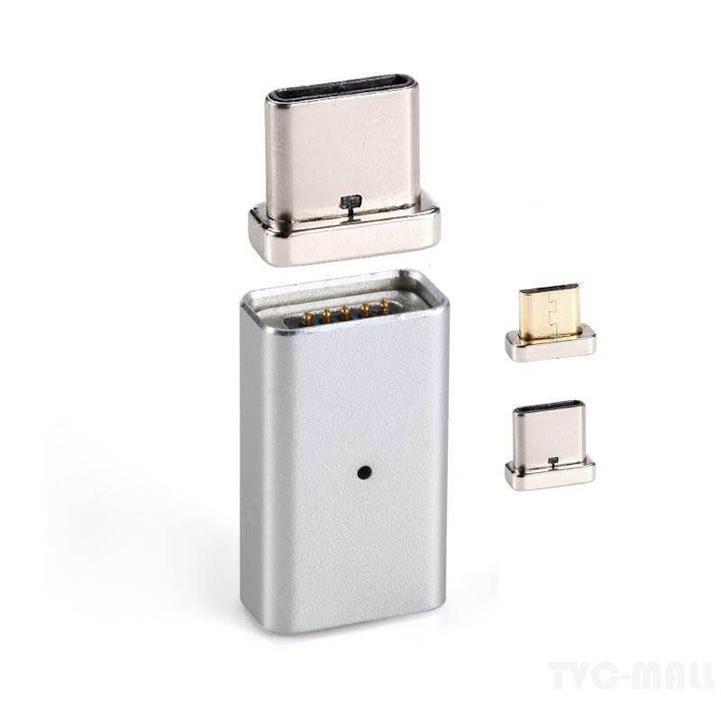 2 in 1 Magnetic Adsorption Micro USB + Type C Converter Adapter