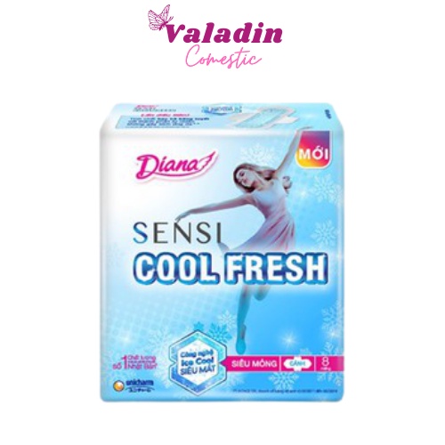 Băng vệ sinh Diana Có Cánh Sensi Cool Fresh Mỏng 8 Miếng