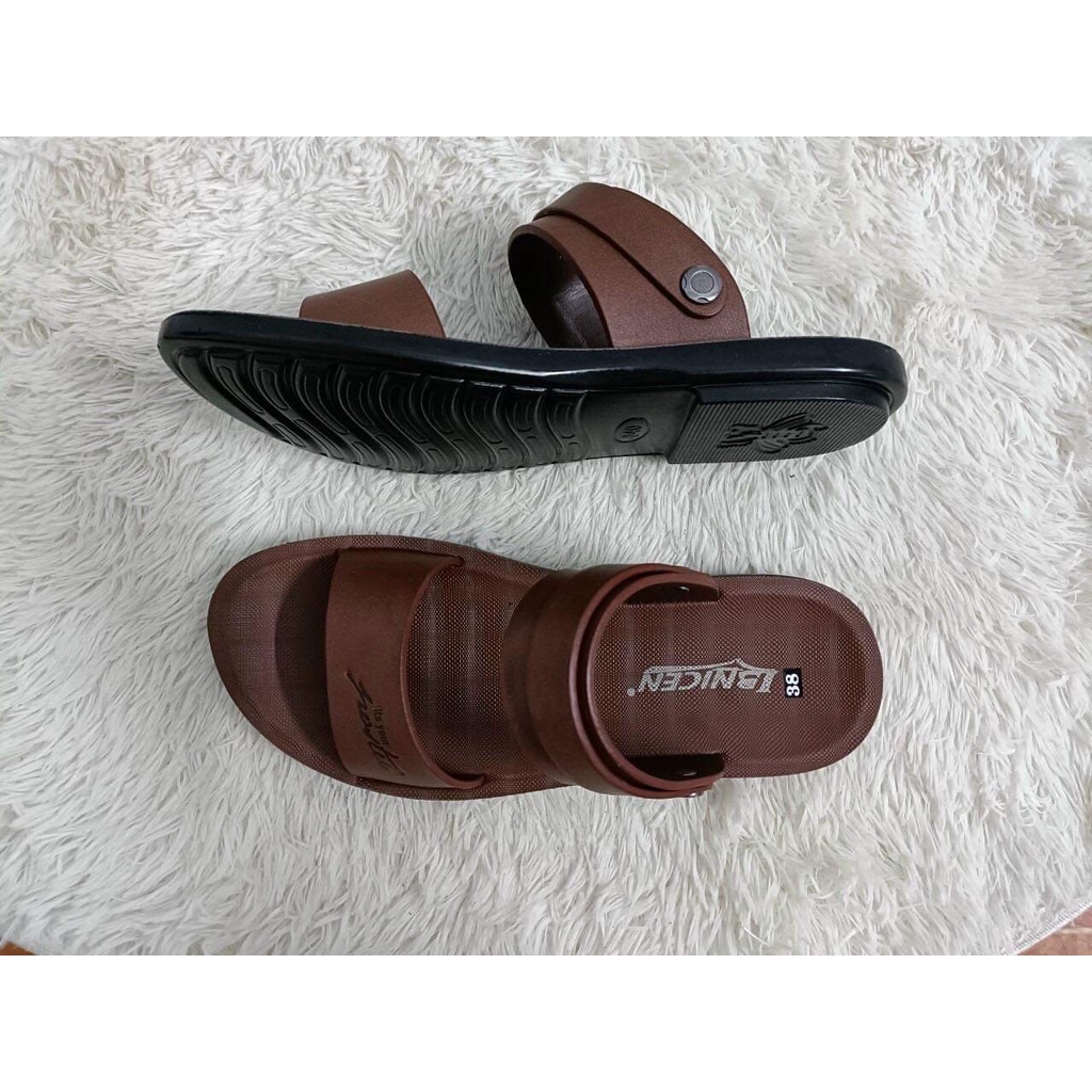 dép da nam 2 quai ngang có quai phụ hàng da bò