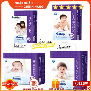 Bỉm tã dán GOLDGI cho trẻ em đủ size từ sơ sinh NB92 S84 M66 L56