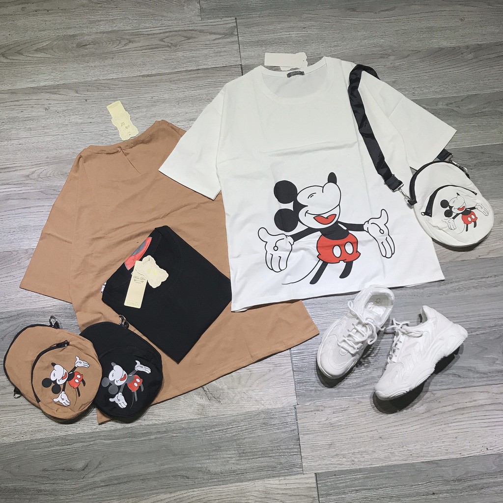 SET ÁO PHÔNG MICKEY KÈM TÚI ( ẢNH THẬT + VIDEO )
