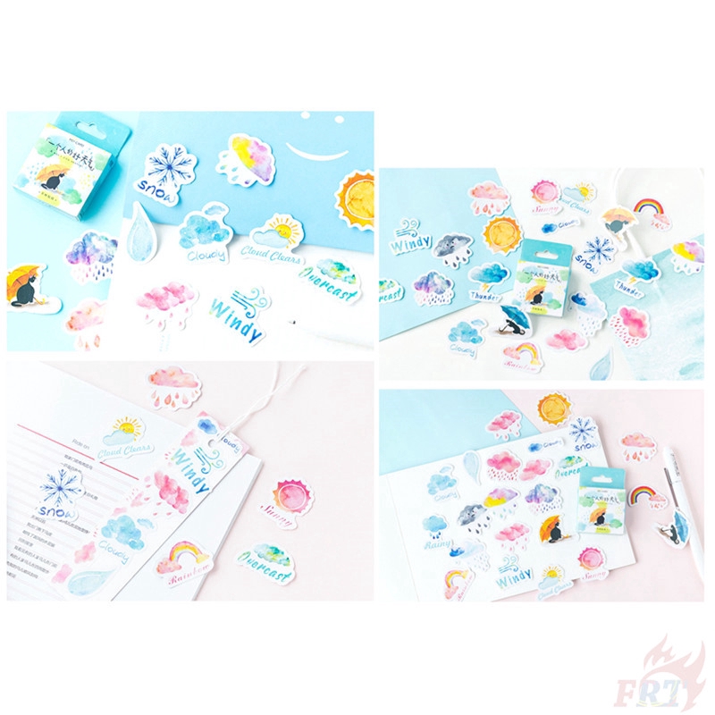 Hộp 45 sticker dán trang trí tập ảnh/nhật ký hình thời tiết DIY