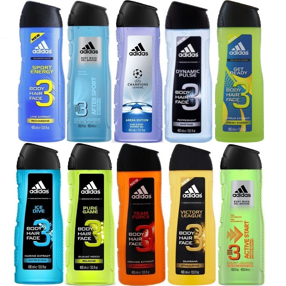 SỮA TẮM NƯỚC HOA  ADIDAS 3 IN 1 BODY HAIR FACE 400ML