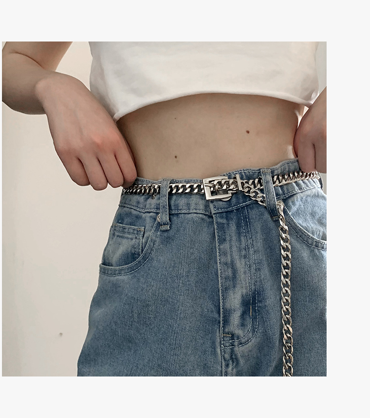 Dây xích kim loại trang trí quần jean phong cách hip hop cho nam nữ