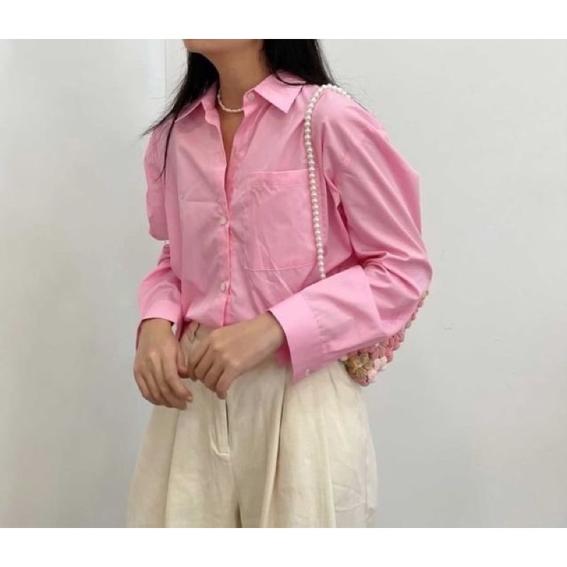 Nosbyn - Áo Sơmi Nữ Dài Tay Dáng Rộng - Oversized Cotton Shirt