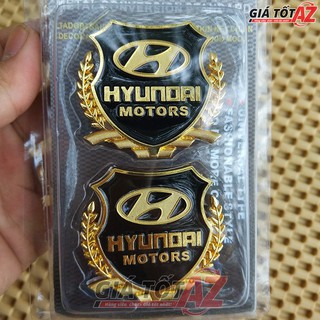 Bộ 2 huy hiệu logo h.u.y.n.d.a.i nổi 3d gắn xe ô tô
