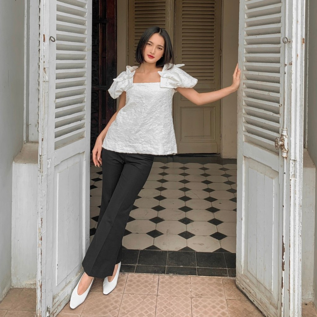 [Mã FATHANG5 giảm 10K đơn 50K] Áo tay phồng dáng A , Peace House Clothing