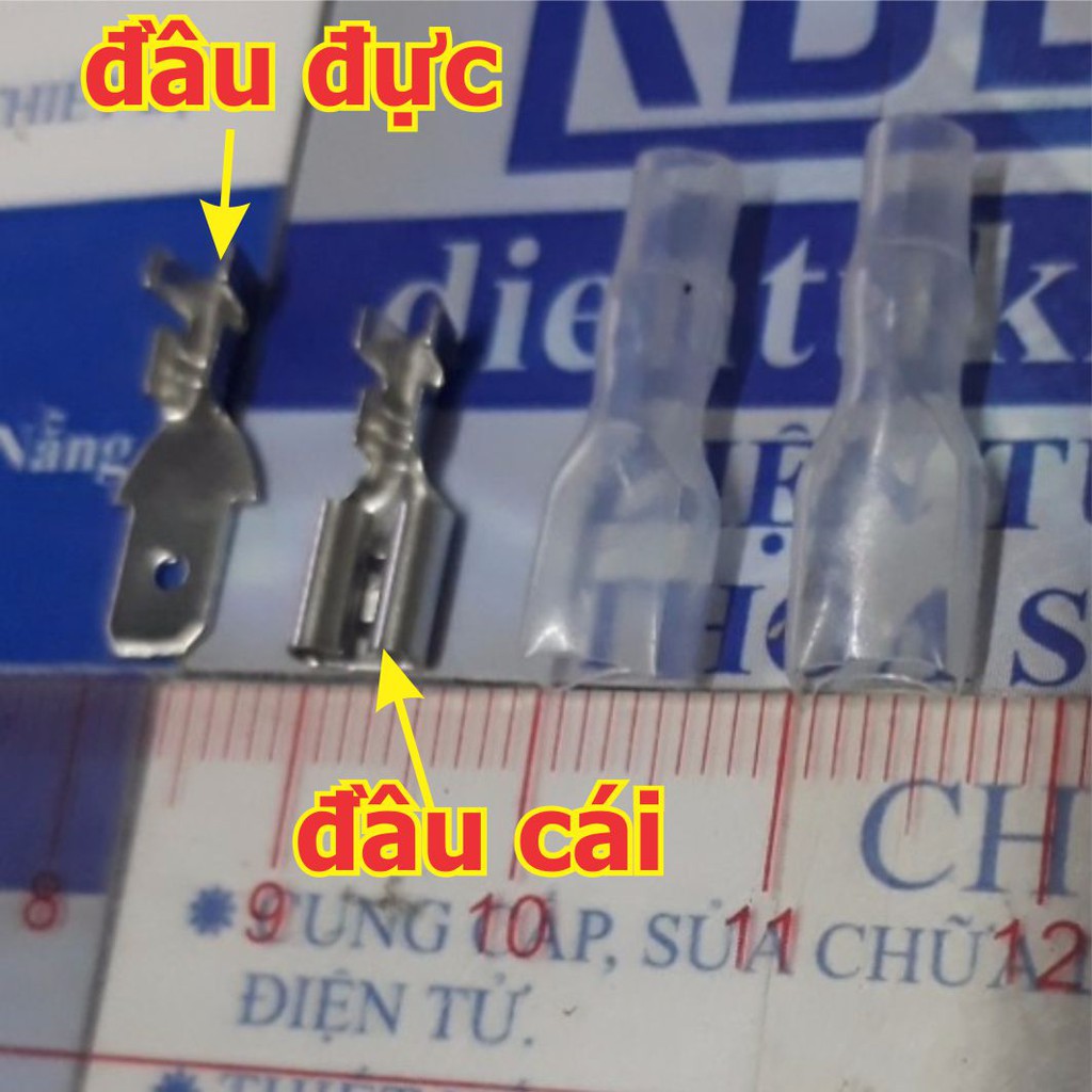 BỘ RỜI LÕI SẮT ĐỰC/CÁI/ĐỰC+CÁI ĐẦU NỐI, HEADER 4.8mm CÓ VỎ NHƯA TRONG kde3338