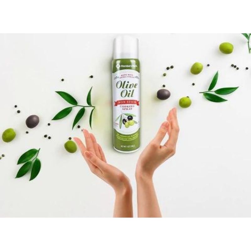 Dầu ăn kiêng 0 calo, dầu ăn giảm cân dạng xịt olive Member's Mark, chai 7oz 700 lần xịt