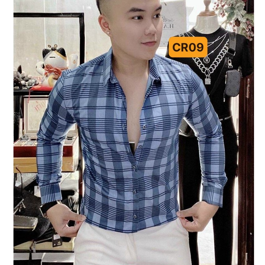 Áo sơ mi nam hiện đại, Áo nam 3D  kẻ sọc nhiều màu lựa chọn 🔰
