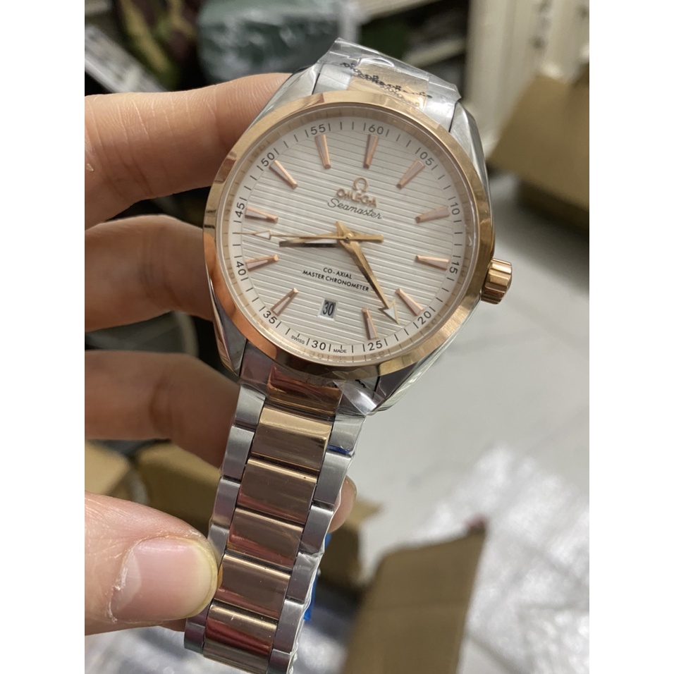 Đồng hồ Nam Omga máy cơ automatic 3kim 1lich  dây kim loại 41mm nhiều màu
