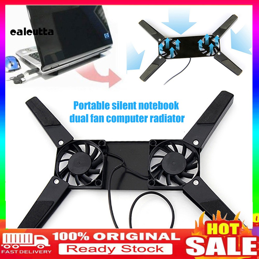 Quạt Tản Nhiệt Làm Mát USB Kép Di Động Không Gây Tiếng Ồn Cho PC Laptop