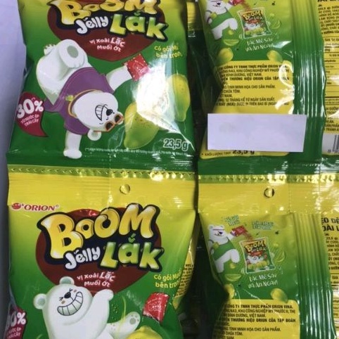 Combo 10 gói 0Kẹo Dẻo Boom Jelly Lắk Orion Vị Xoài Lắc Muối Ớt