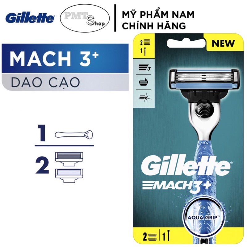 Dao Cạo Râu Gillette Mach 3 Classic | Turbo 3D | Sensitive  - Mach3+ Basic 2Up 1Up