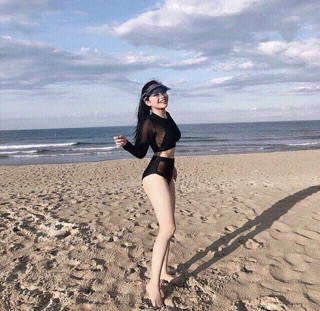 Bikini tay dài phối lưới